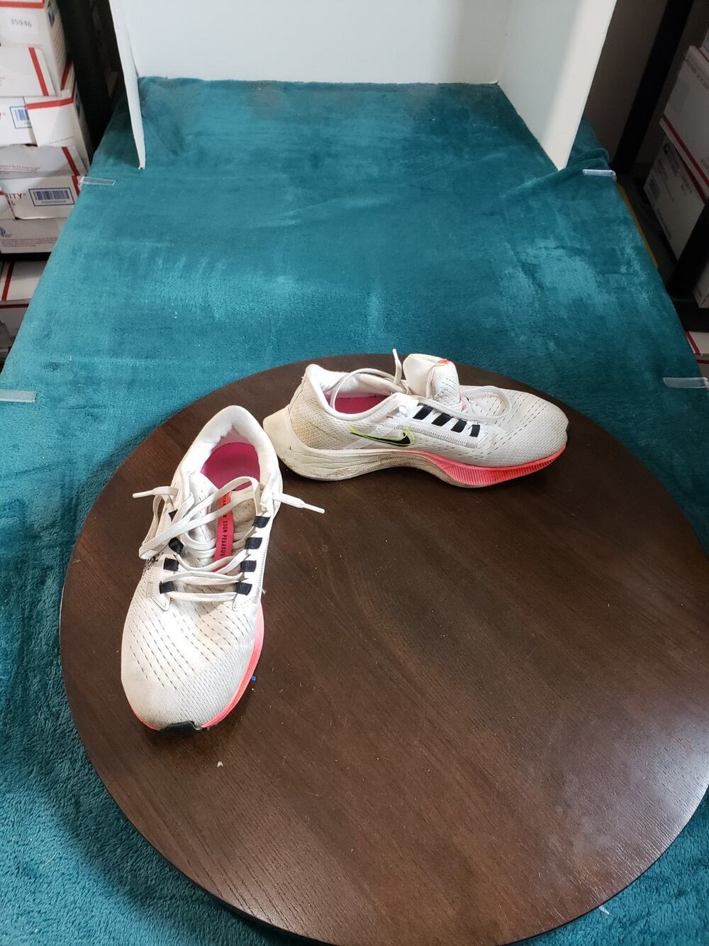 NIKE Air Zoom Pegasus 38 Shoes Size 7 Womens White Pink Running DJ5401-100